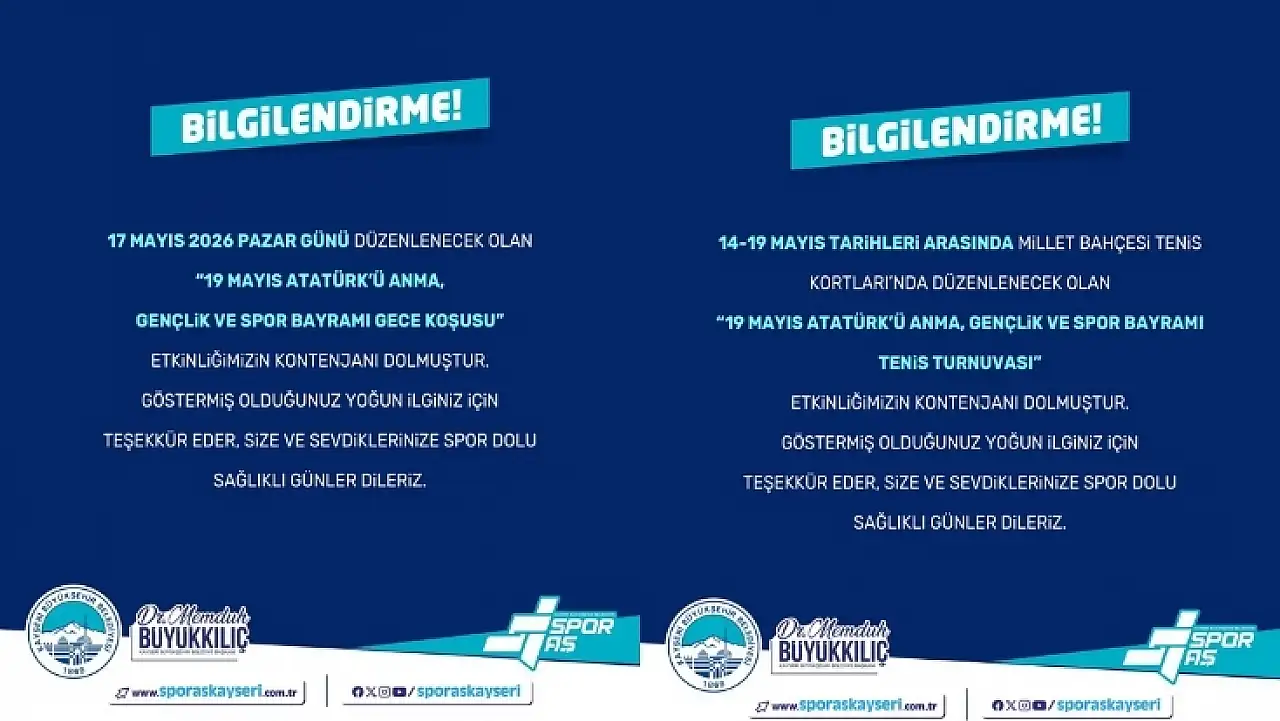 Kayserililer akın etti! 19 Mayıs organizasyonlarında yer kalmadı