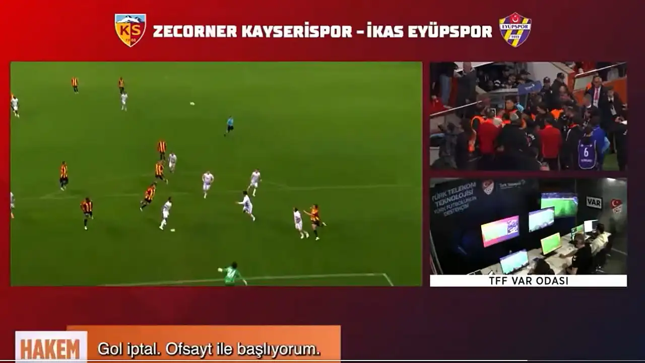 VAR kaydı açıklandı: Kayserispor maçındaki ofsayt kararı konuşuluyor