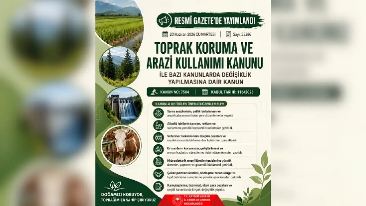 Kayseri'de tarım sektörünün gündemi değişti: Yeni kanun neler getiriyor?