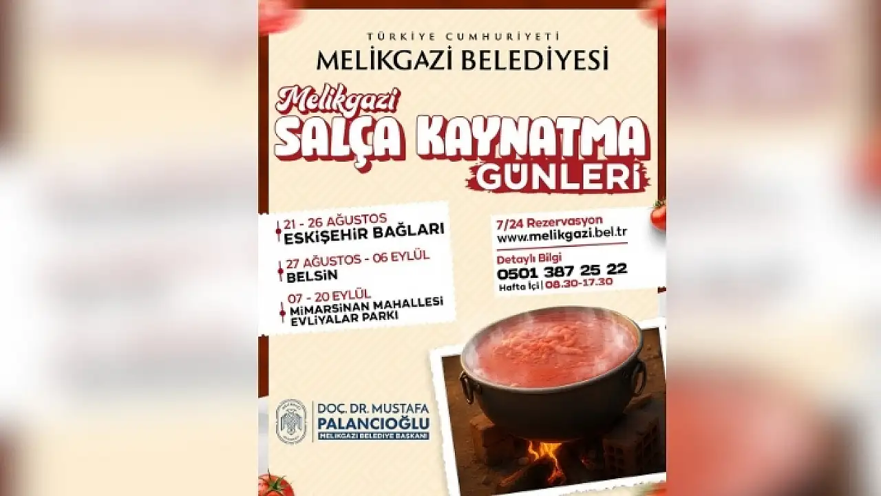 Kayseri'de kazanlar kuruluyor! İşte mahalle mahalle salça kaynatma günleri