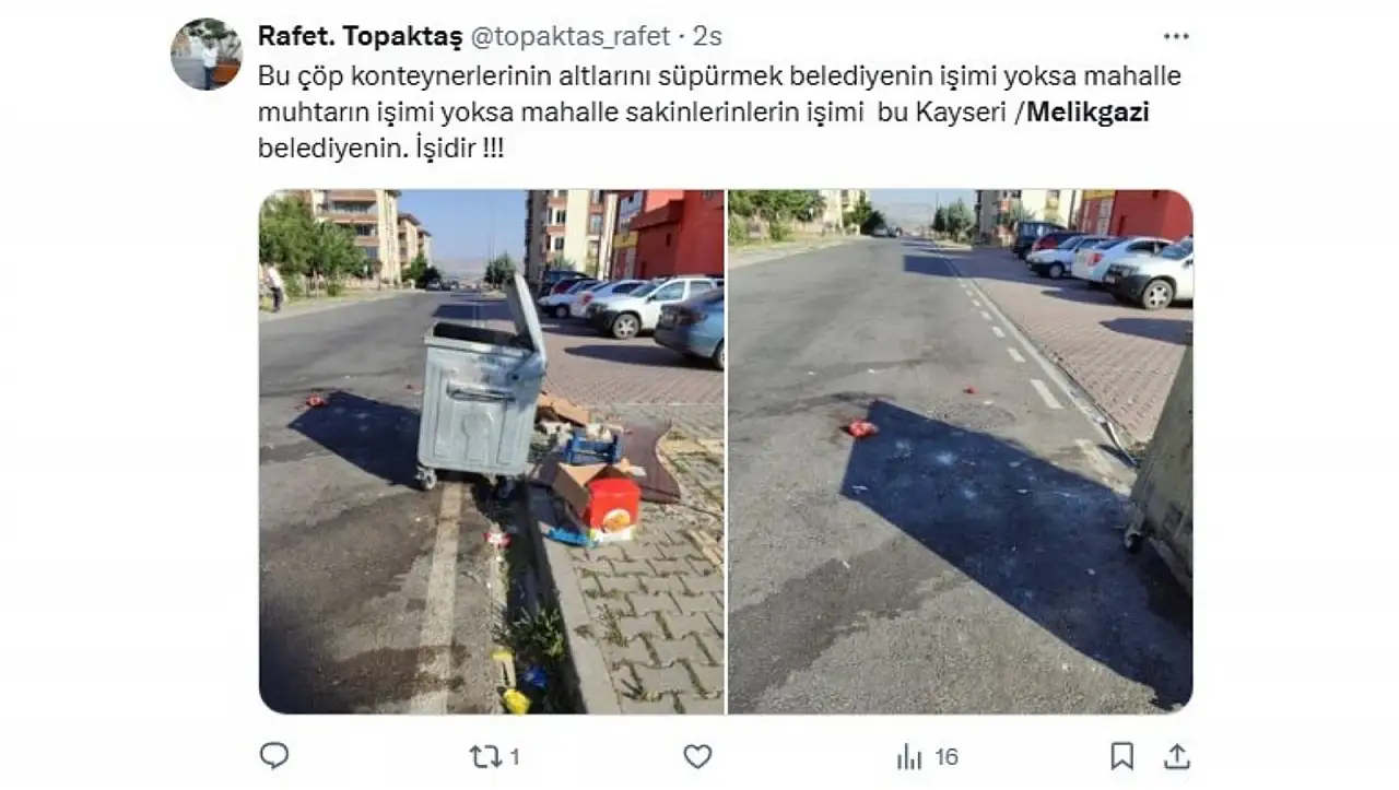 Melikgazi'de çöp krizi sosyal medyaya taşındı: Belediye'den çözüm bekleniyor