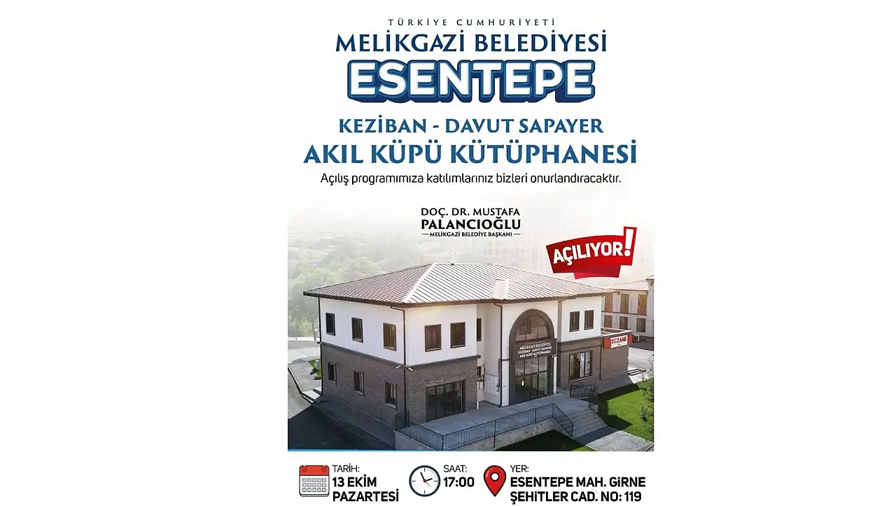 Kayseri'ye bir kütüphane daha açılıyor!