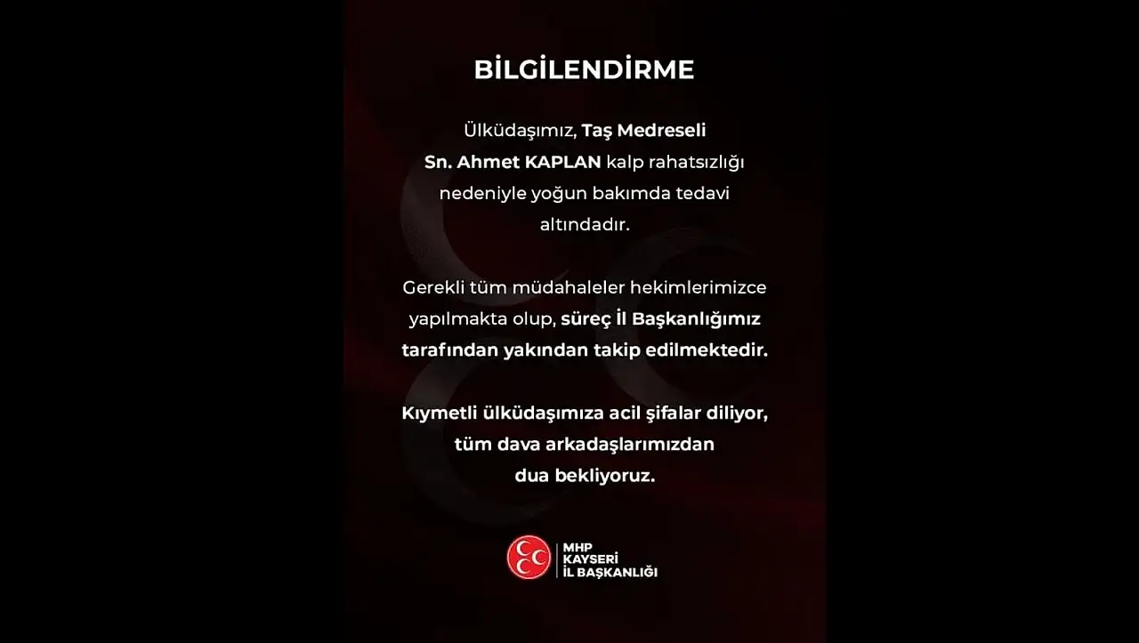 Ahmet Kaplan'ın sağlık durumu nasıl?