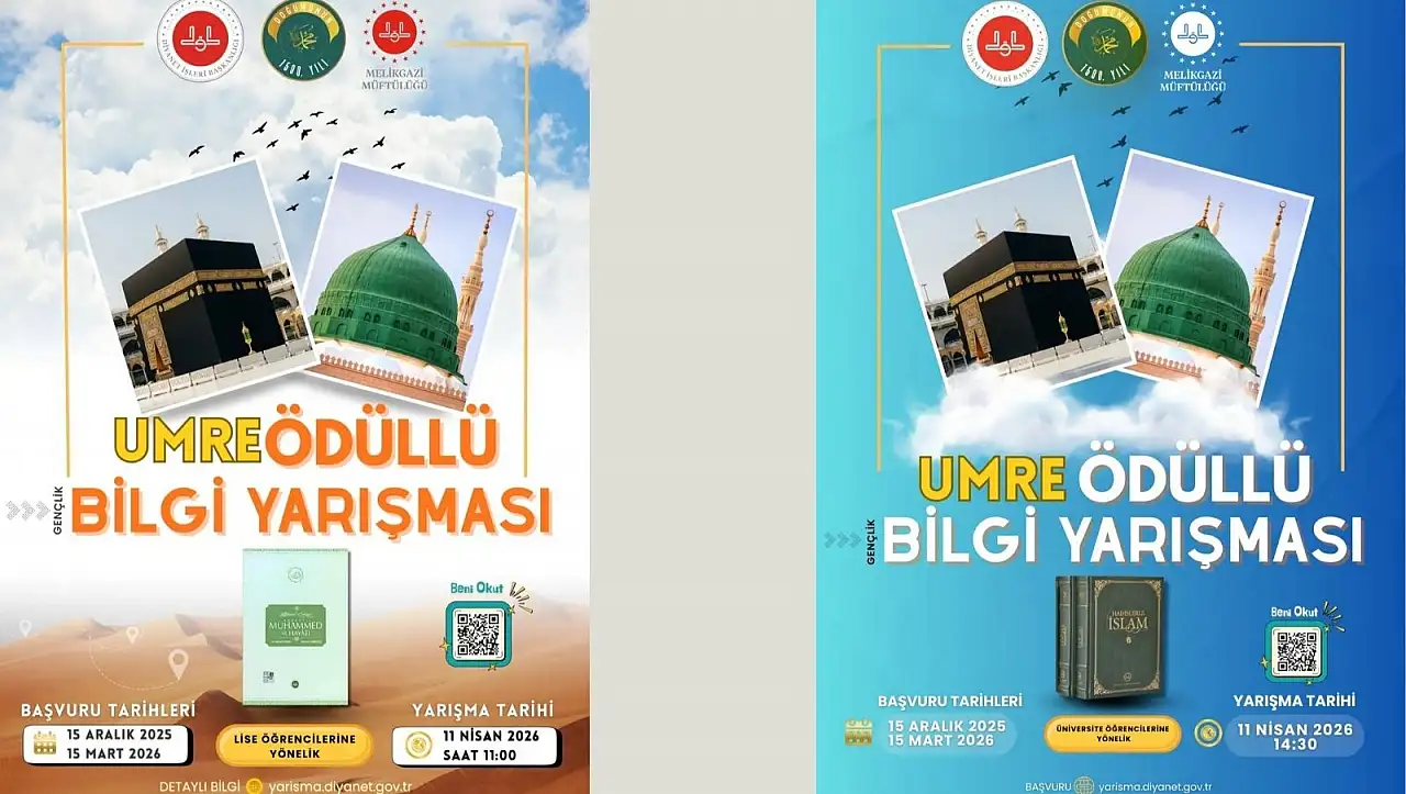 Kayseri'de lise ve üniversite öğrencileri dikkat: Umre Ödüllü yarışma başlıyor!