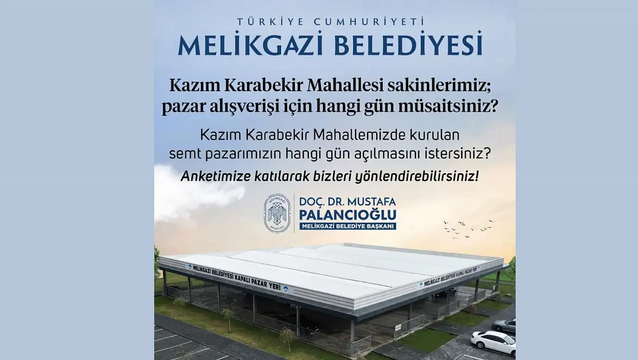 Melikgazi Belediyesi sosyal medyada anket başlattı – Hangi gün açılsın?