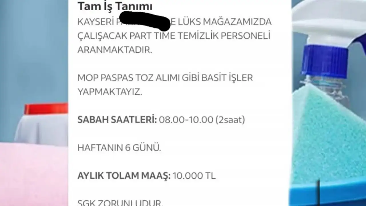 Kayseri'de verilen iş ilanı gündem oldu – '10 bin TL maaş mı olur?'