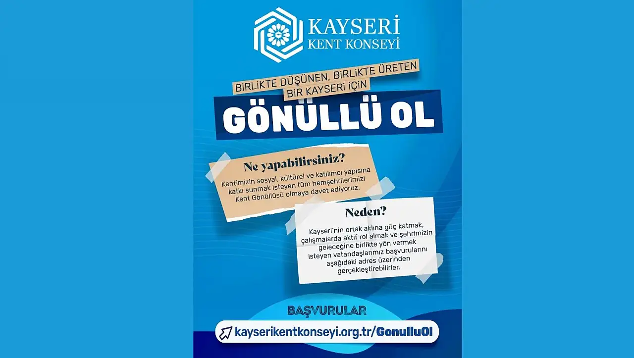 Kayseri'de Kent Gönüllüleri başvuruları başladı!