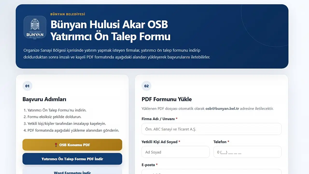 Kayseri'de sanayicileri ilgilendiren gelişme: Hulusi Akar OSB'de başvurular başladı!