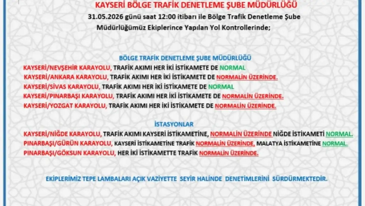 Kayseri'de bayram dönüşü yoğunluğu başladı: Ankara, Niğde, Nevşehir... İşte güncel yol durumu!