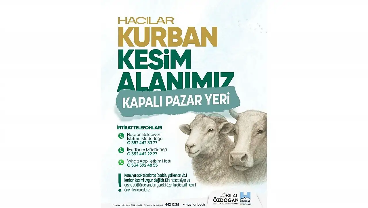 Hacılar'da kurban kesim yeri belli oldu!