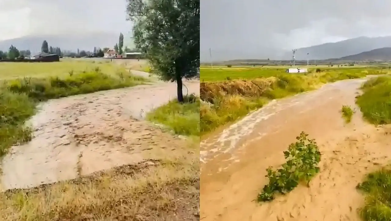 Tomarza'da sağanak yağış etkili oldu - Tarım arazileri zarar gördü!