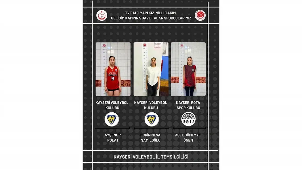 Kayseri'nin genç sultanları milli takım yolunda