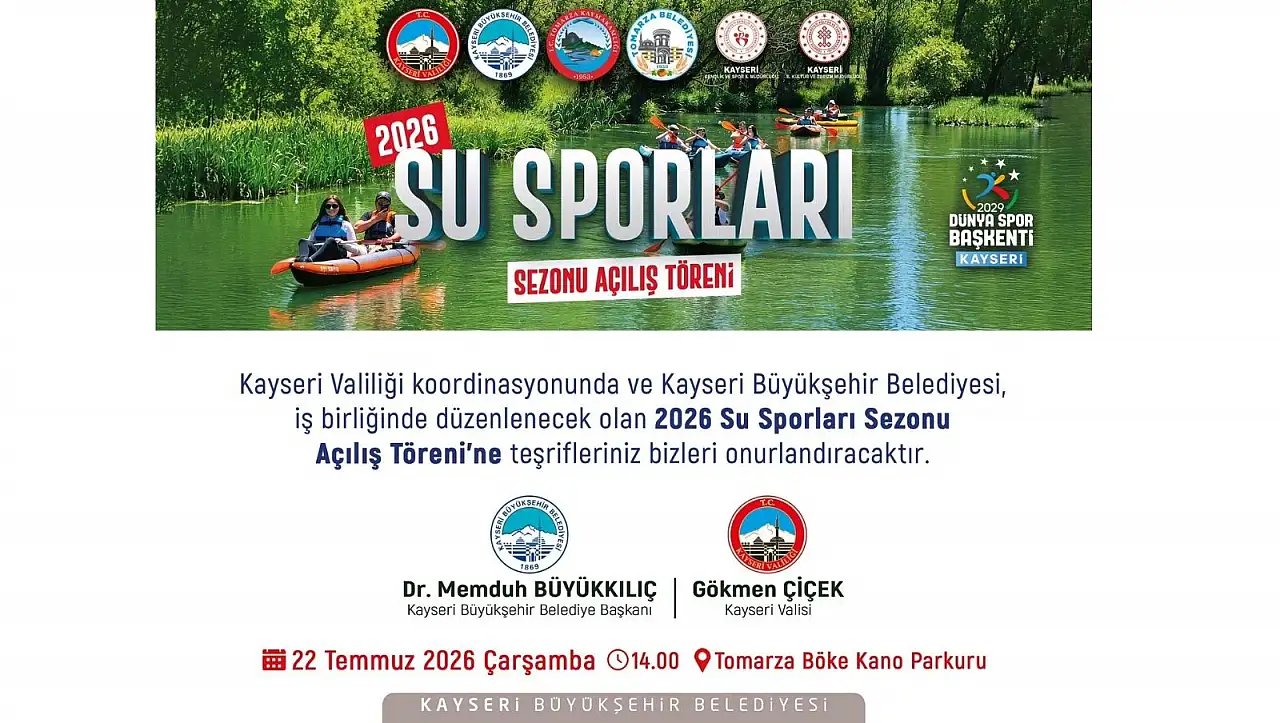 Kayseri'de kürekler suya iniyor: 2026 su sporları sezonu açılıyor