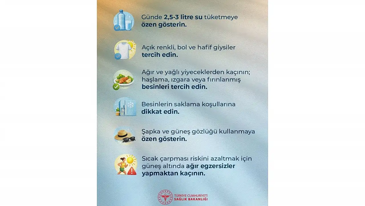 Kayserililer dikkat! Sağlık Bakanlığı'ndan sıcak hava uyarısı