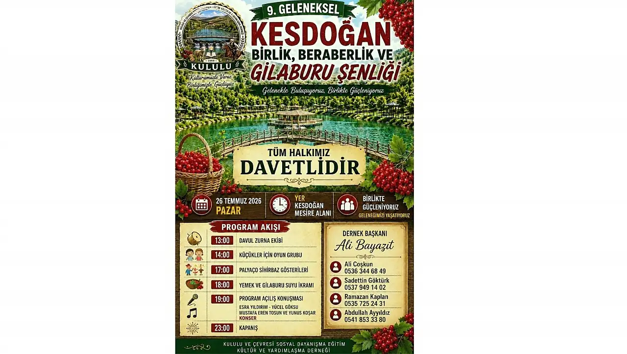 Kesdoğan Birlik, Beraberlik ve Gilaburu Şenliği 9. kez kapılarını açıyor