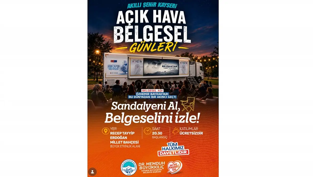 Kayseri'de yıldızların altında belgesel buluşması