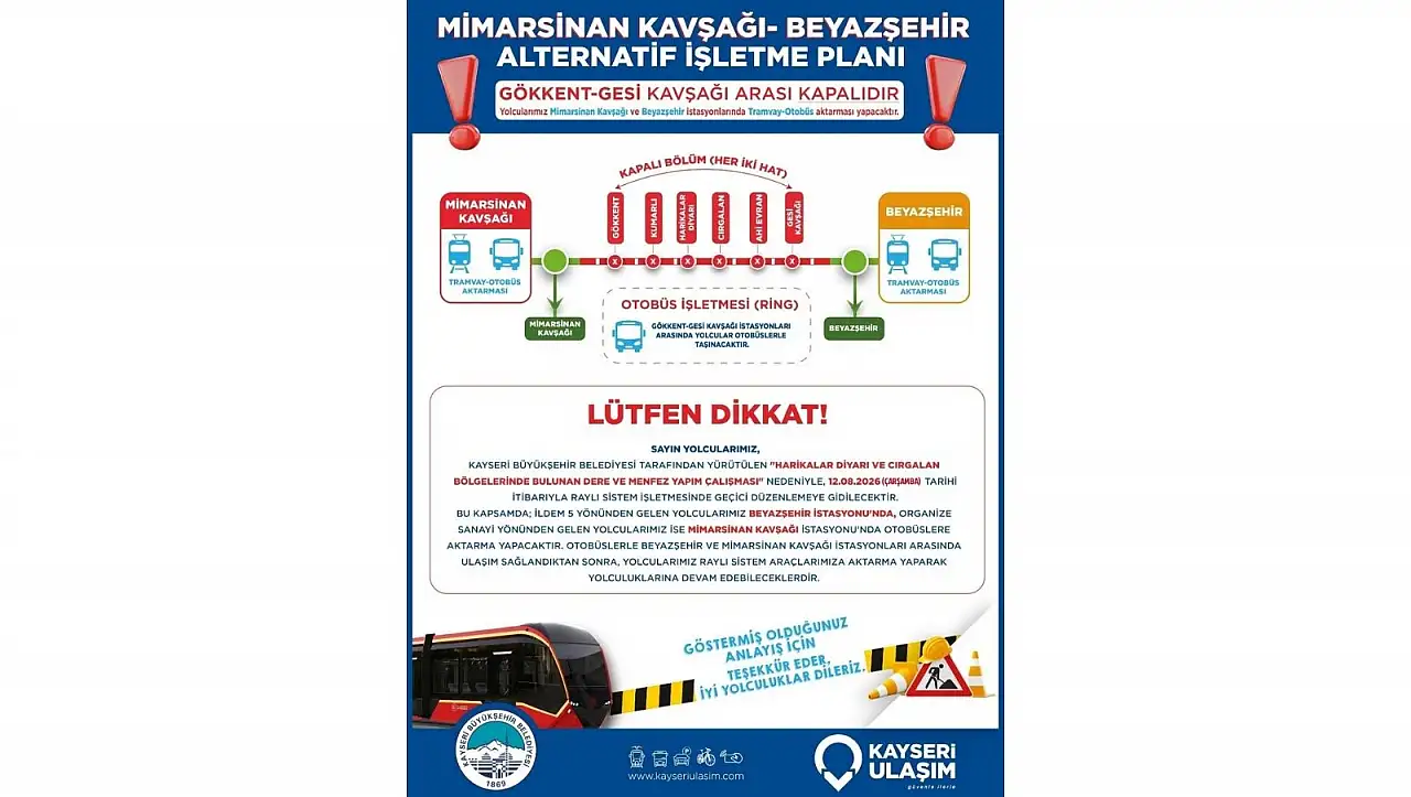 Raylı sistemde geçici aktarma uygulaması başlıyor!