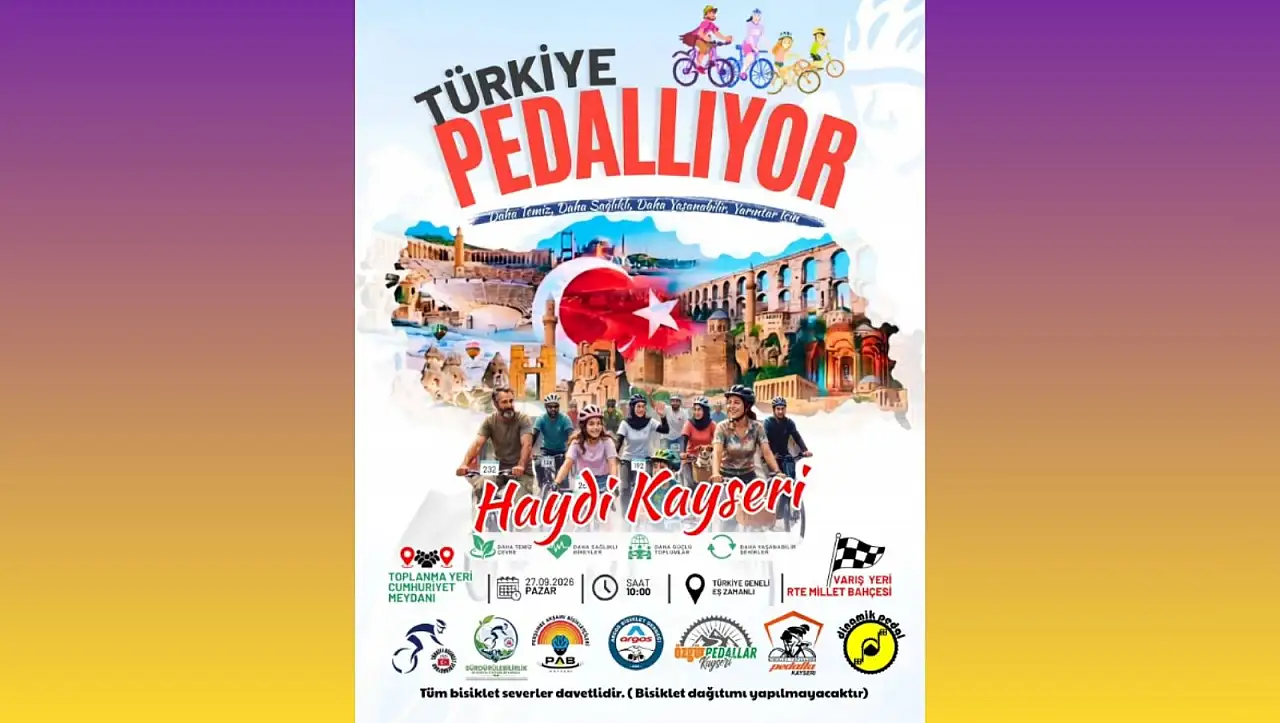 Kayseri'de bisiklet seferberliği: Pedallar Cumhuriyet Meydanı'ndan Millet Bahçesi'ne çevrilecek