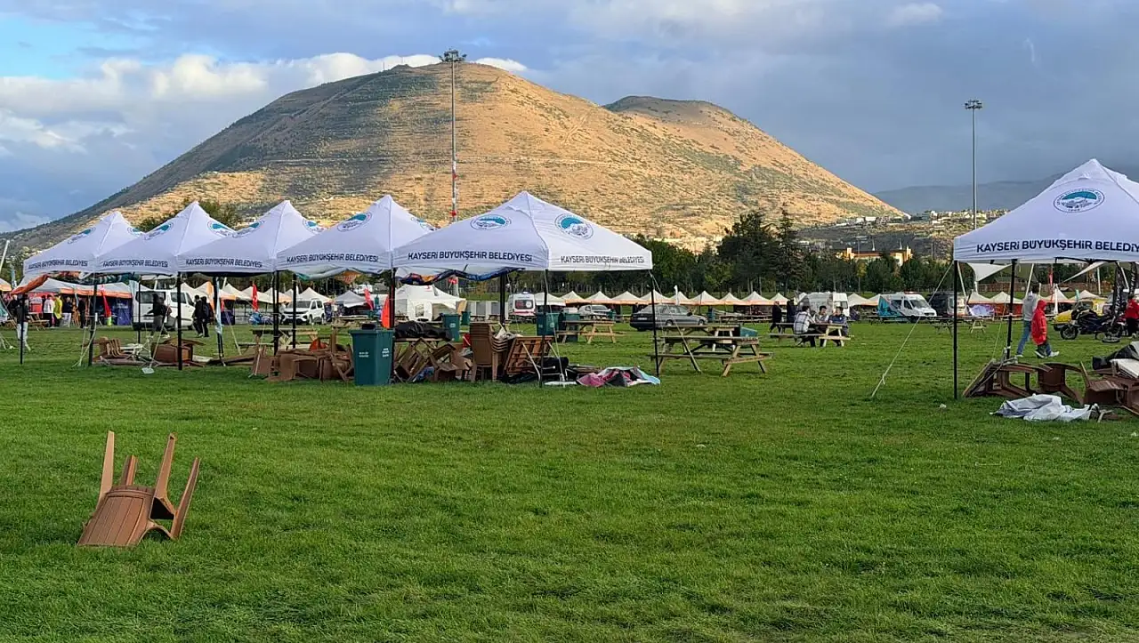 Kayseri'de fırtına nedeniyle BİLİMFEST alanı boş kaldı! Gözler Türk Yıldızları gösterisinde!