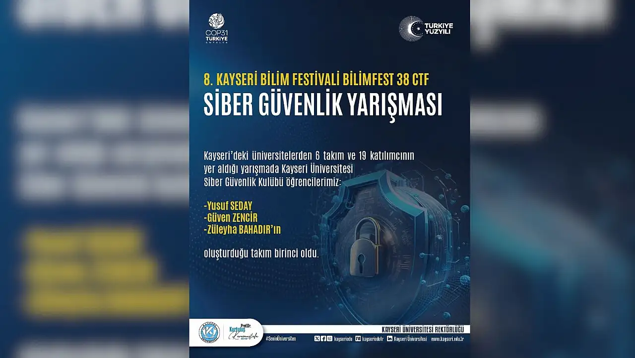 KAYÜ Rektörü açıkladı: ''Yarışmada birinci olduk, gurur duyduk!''