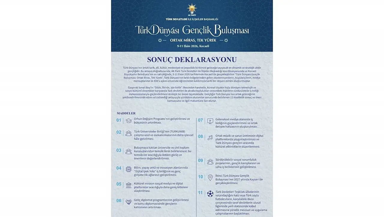 Kocaeli'de kritik organizasyon: Sonuç deklarasyonunda ''Kayseri'' detayı!