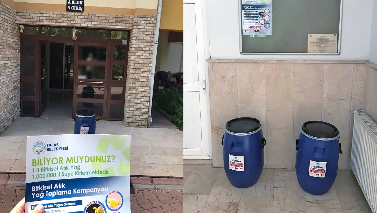 Talas'ta 1 yılda 15 bin kilogram bitkisel atık yağ toplandı!