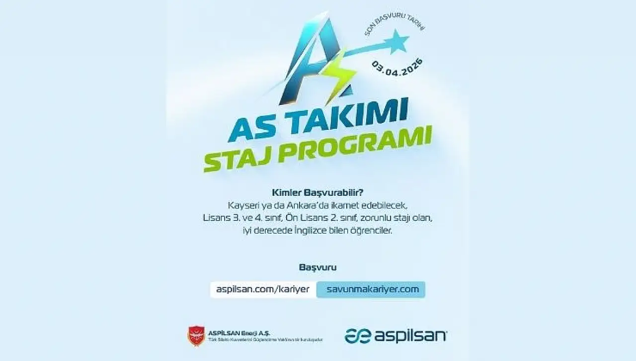 Kayseri'de gençlere dev fırsat! ASPİLSAN kapıları açtı: Son tarih 3 Nisan