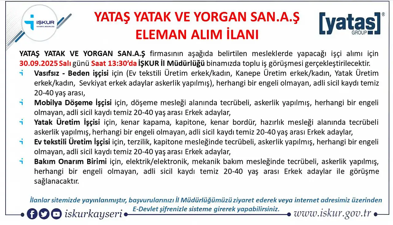 Kayseri'de 2 bin işçinin çalıştığı fabrika işçi çıkarmayla gündeme gelmişti: Şimdi toplu işçi alımı yapacak!