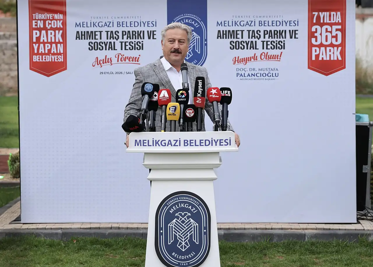 12 Bin metrekarelik Melikgazi Belediyesi Ahmet Taş Parkı ve Sosyal Tesisi hizmete açıldı