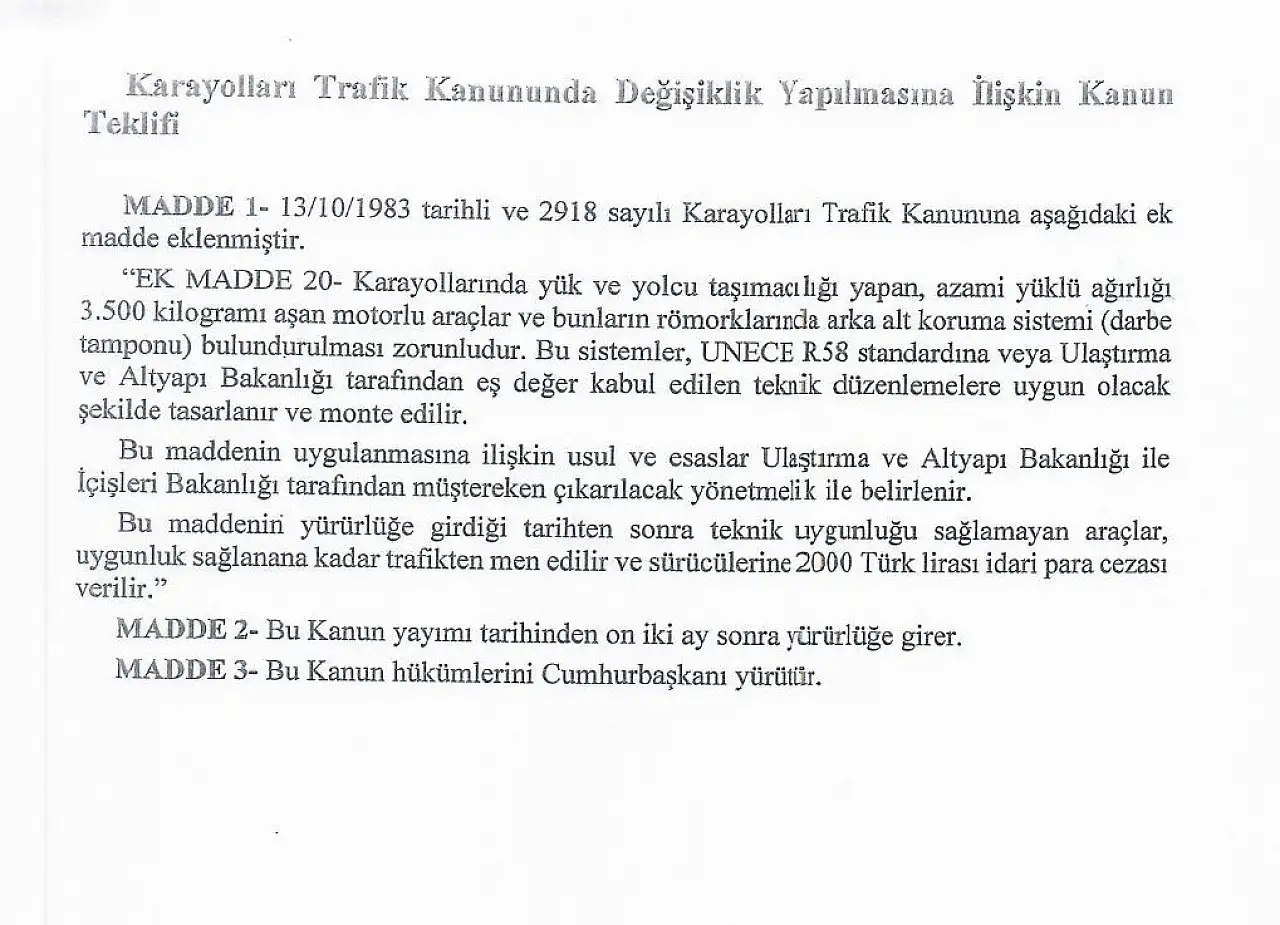 Trafikte darbe tamponu zorunluluğu yolda!