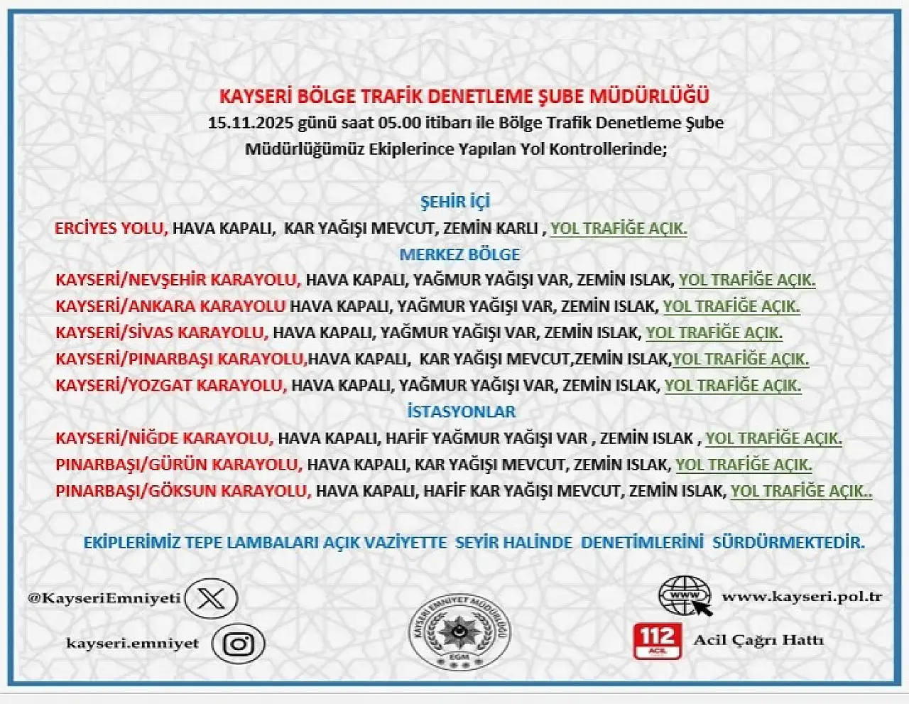 Kayseri'ye Cumartesi sürprizi: Camdan bakan bir daha baktı!