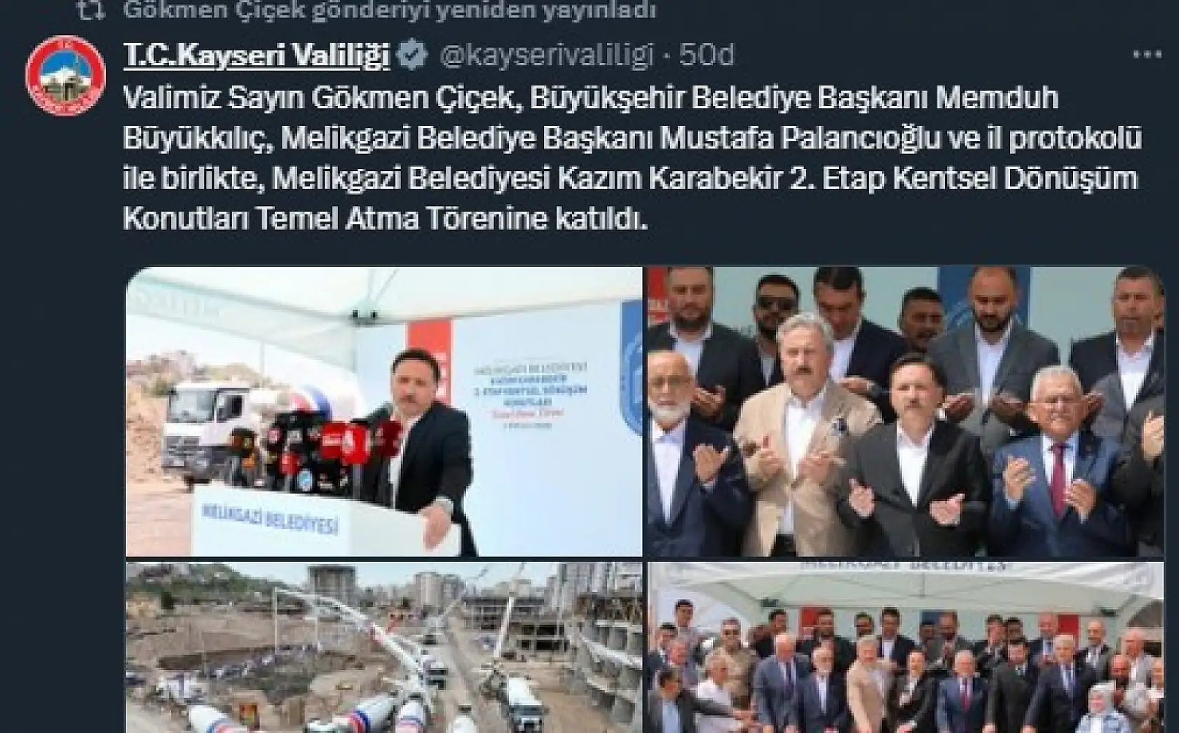Gökmen Çiçek, Memduh Büyükkılıç, Hulusi Akar... - İşte Kayseri sosyal medya paylaşımları!