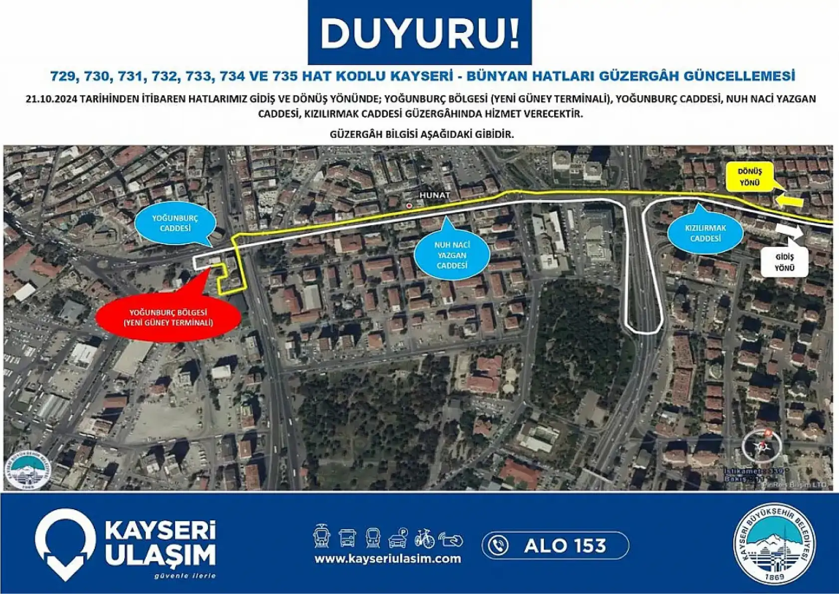 Son dakika: Kayseri'de otobüs güzergâhları değişti!