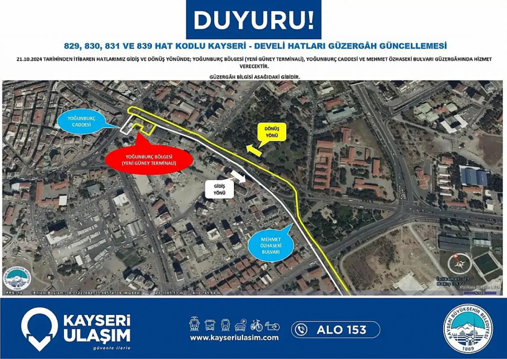 Son dakika: Kayseri'de otobüs güzergâhları değişti!