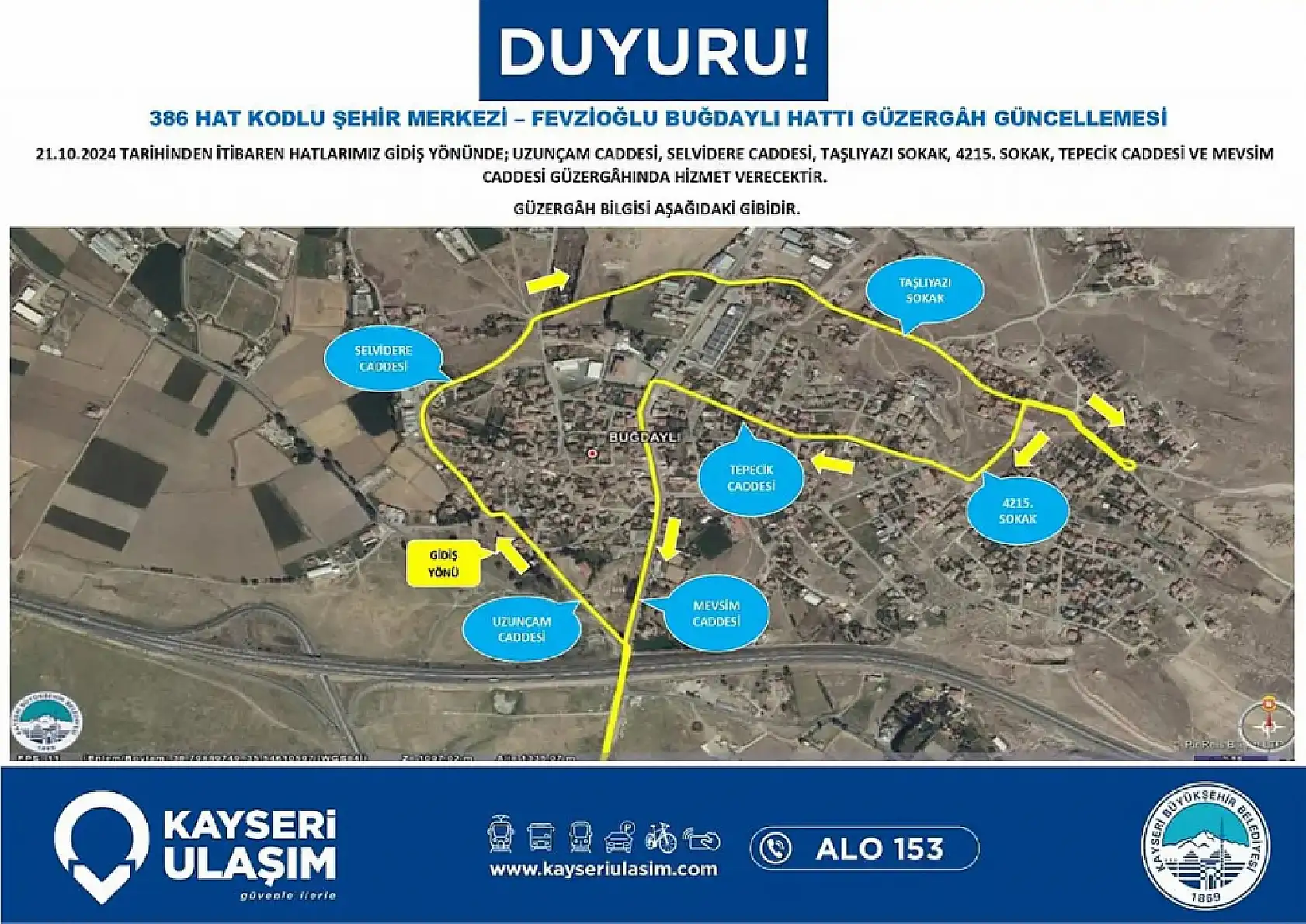 Son dakika: Kayseri'de otobüs güzergâhları değişti!