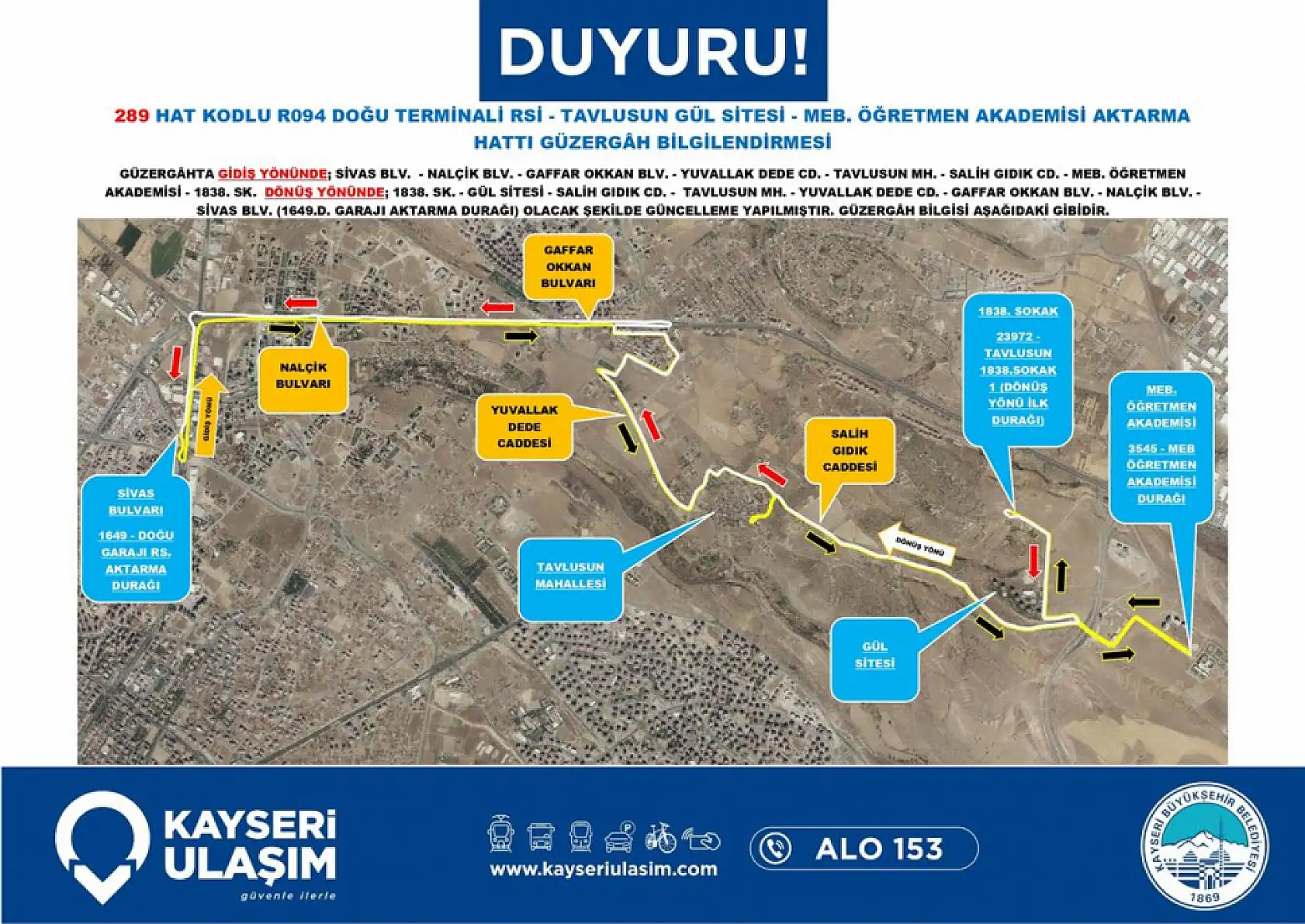 Kayseri Milli Eğitim Akademisi'ne nasıl gidilir? İşte güzergah ve saat bilgileri...