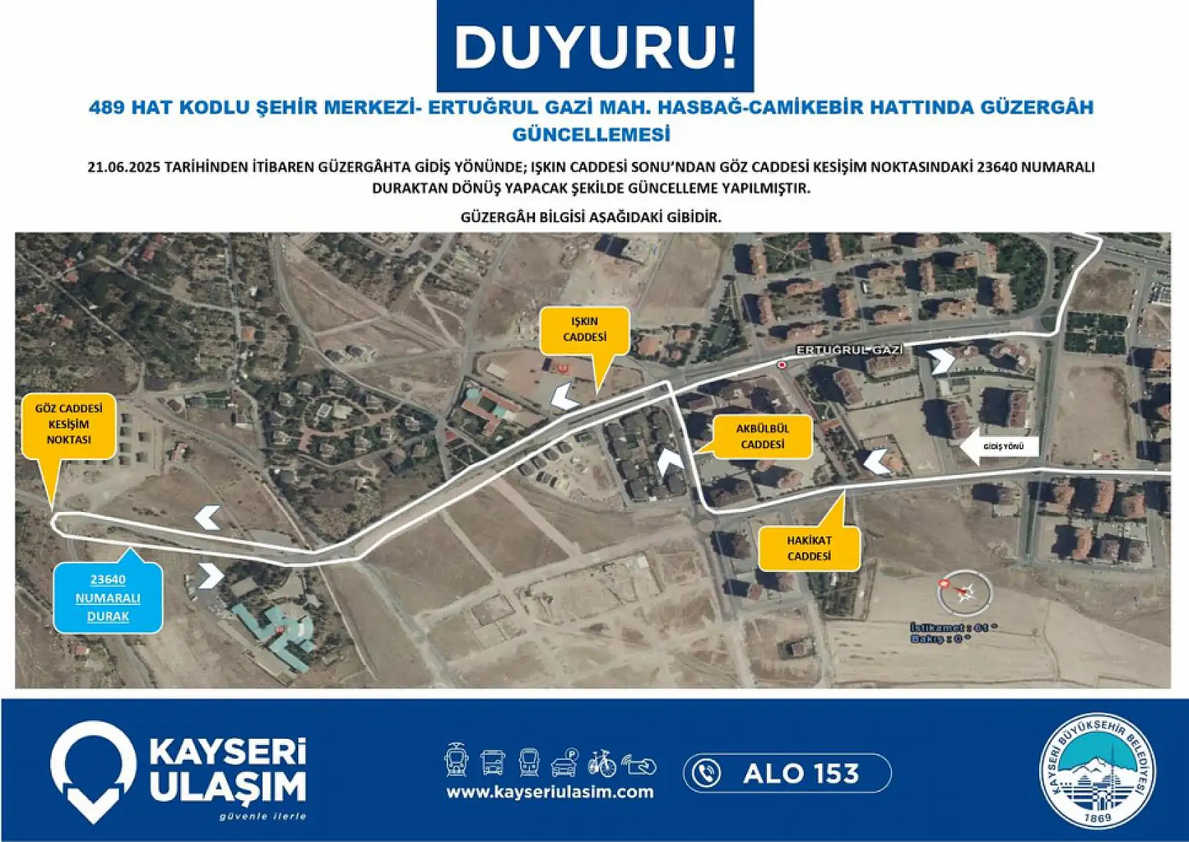 Kayseri'de toplu ulaşım düzenlemesi: Erkilet, Talas, İncesu çok sayıda güzergahta değişiklik yapıldı!