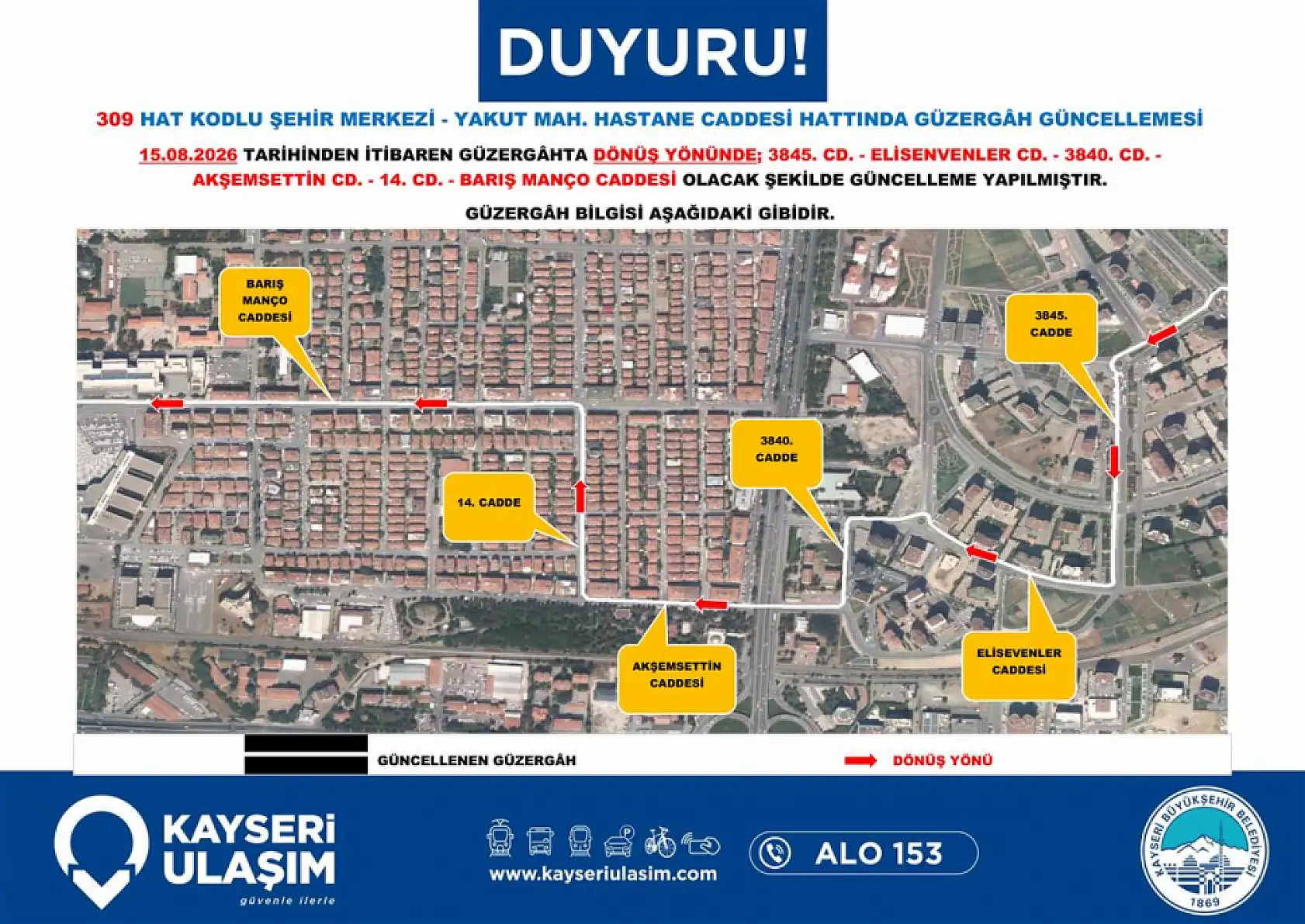 Kayseri'de toplu ulaşımda kapsamlı değişiklik yürürlüğe girdi: Hangi hatlarda güncelleme yapıldı?
