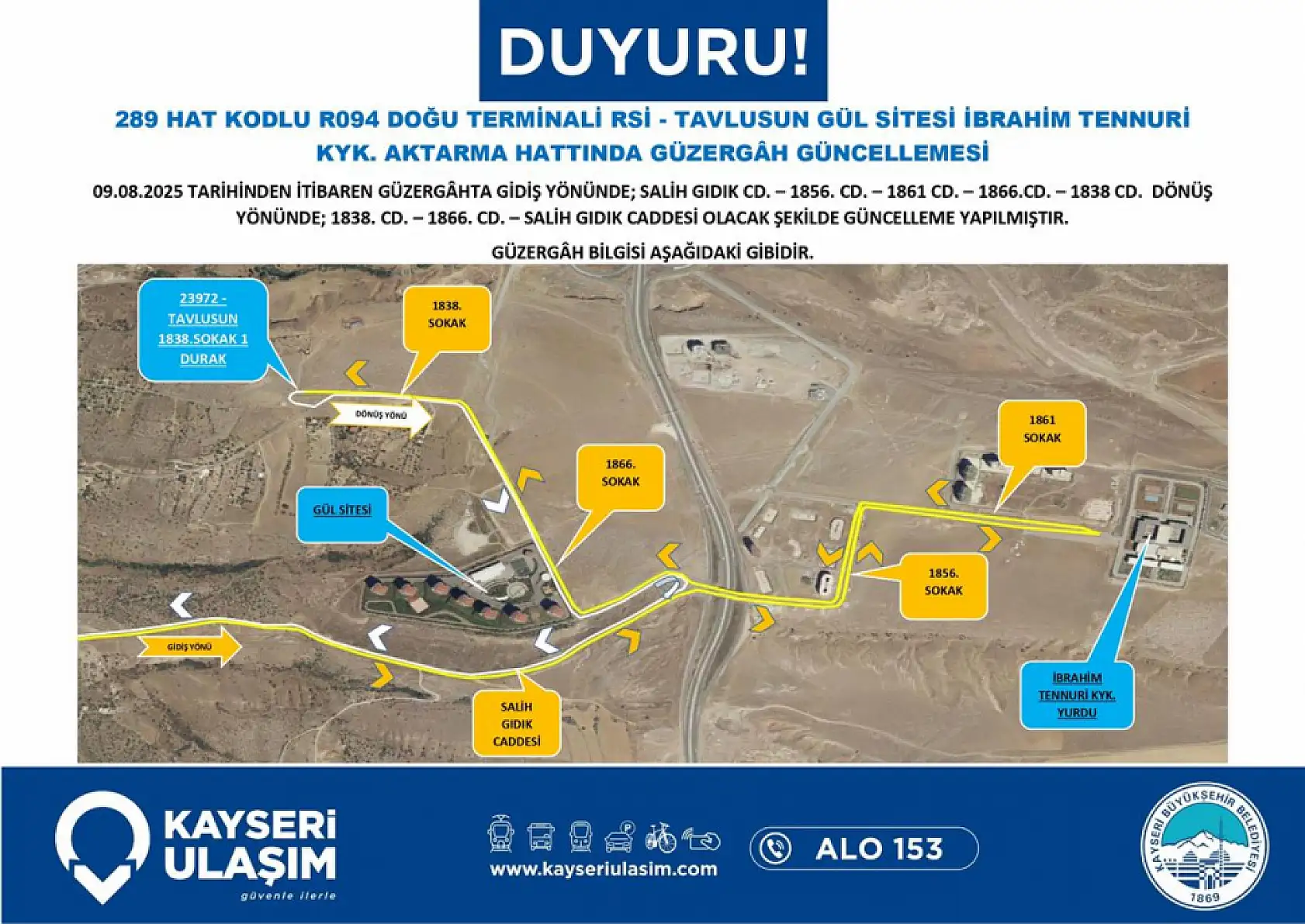 Kayseri'de toplu ulaşım düzenlemesi: Bir yeni hat hizmete giriyor, çok sayıda güzergah değişiyor!