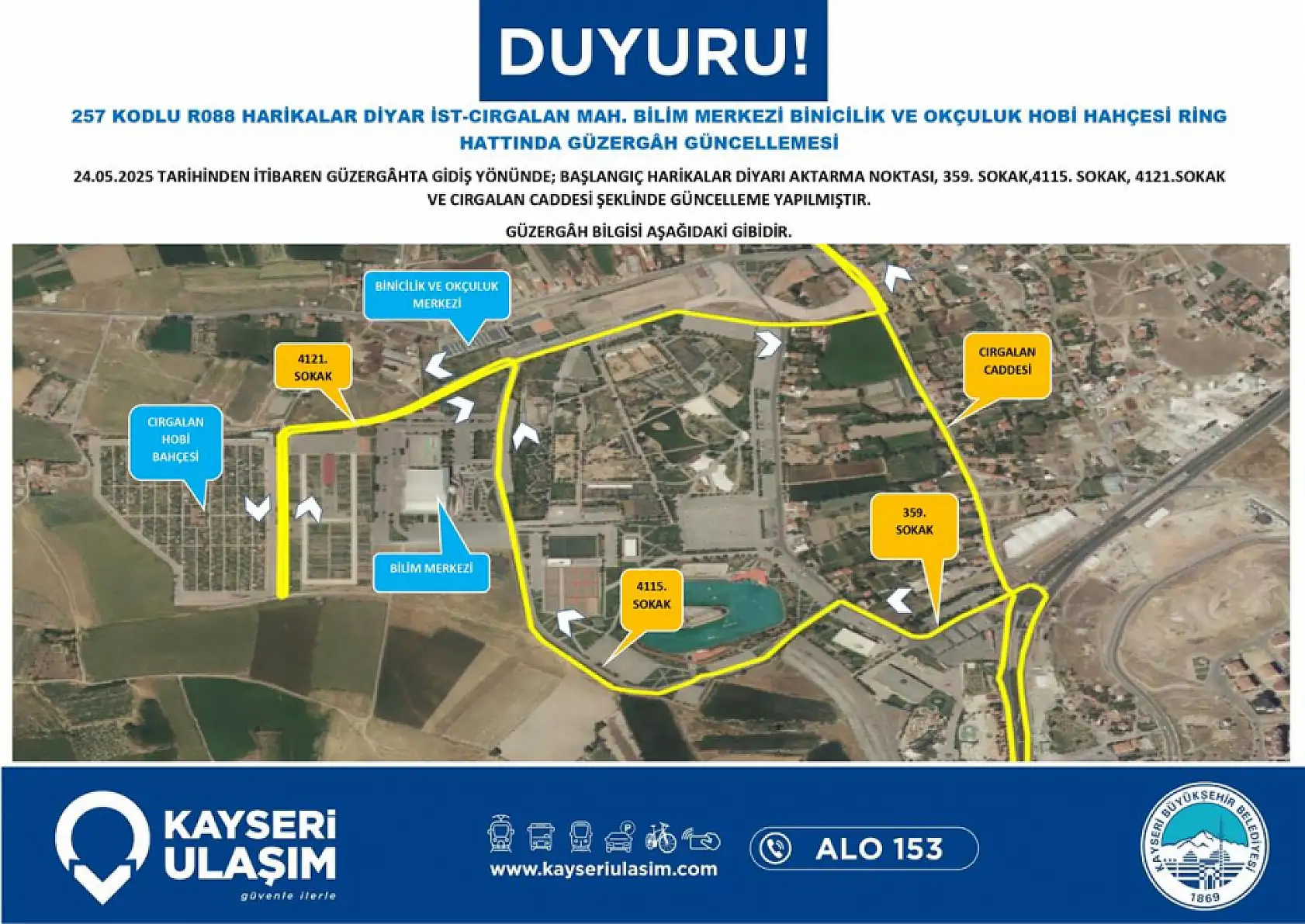 Kayseri'de toplu taşıma sefer ve güzergahları 2 haftalık aranın ardından yeniden güncellendi!