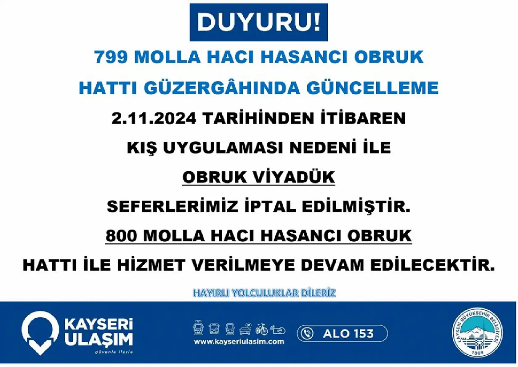 Kayseri'de bu hafta hangi otobüs hatlarında değişiklik yapıldı? İşte değişiklik yapılan ve iptal edilen o hatlar!