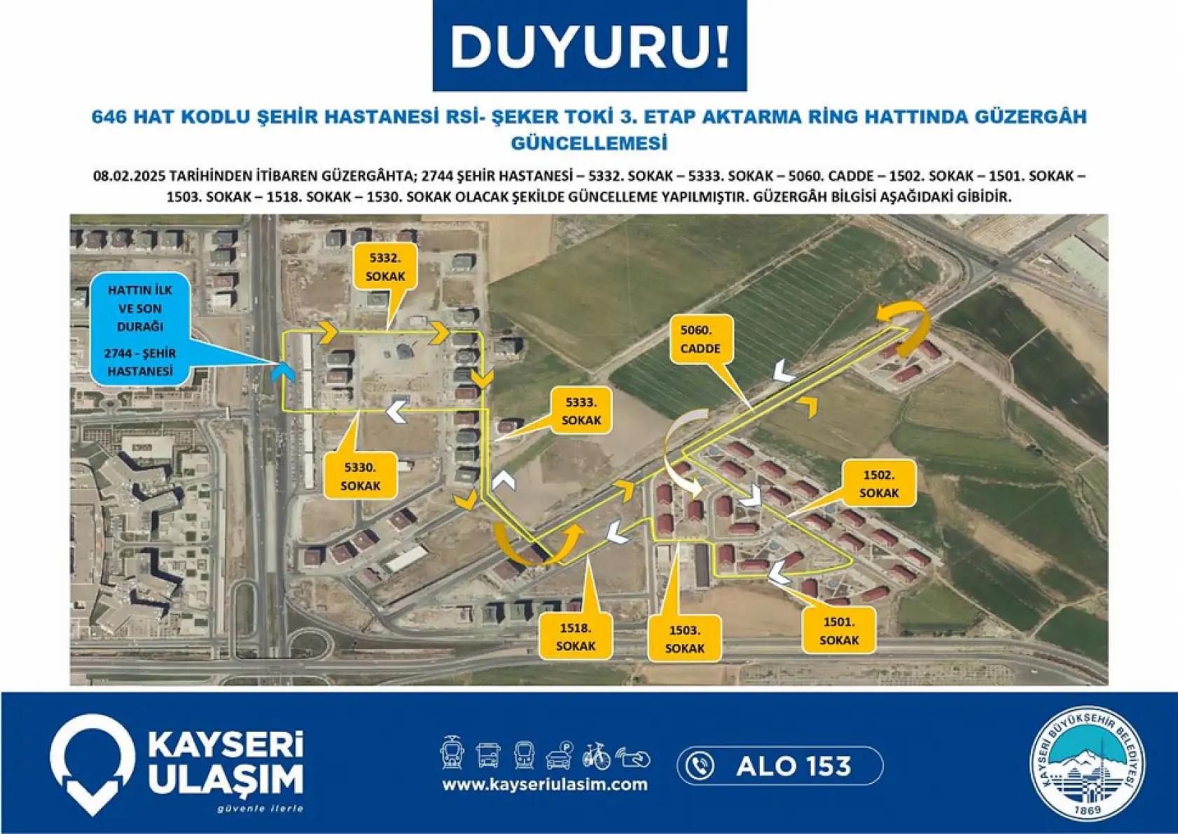 Kayseri'de toplu taşımada değişiklik: Otobüs sefer ve güzergahlarında yeni düzenlemeler yapıldı!