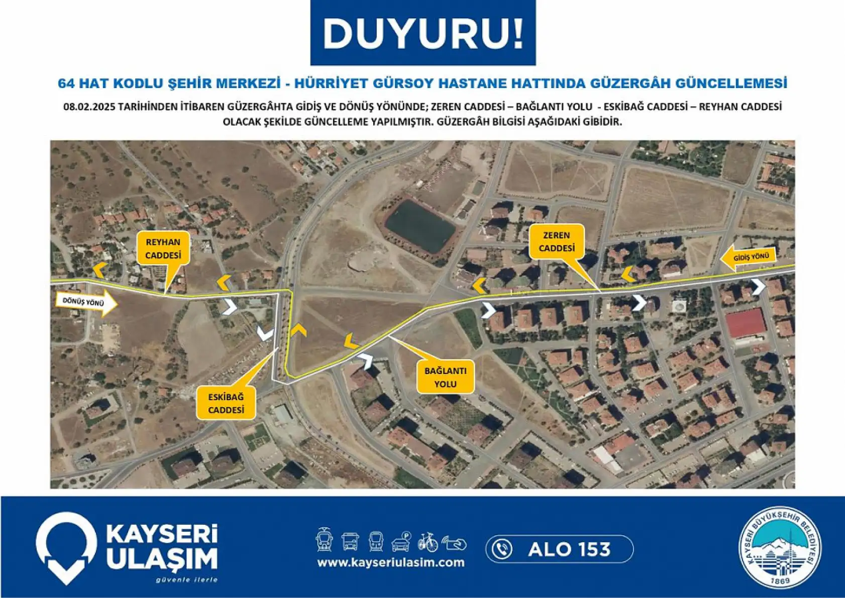 Kayseri'de toplu taşımada değişiklik: Otobüs sefer ve güzergahlarında yeni düzenlemeler yapıldı!