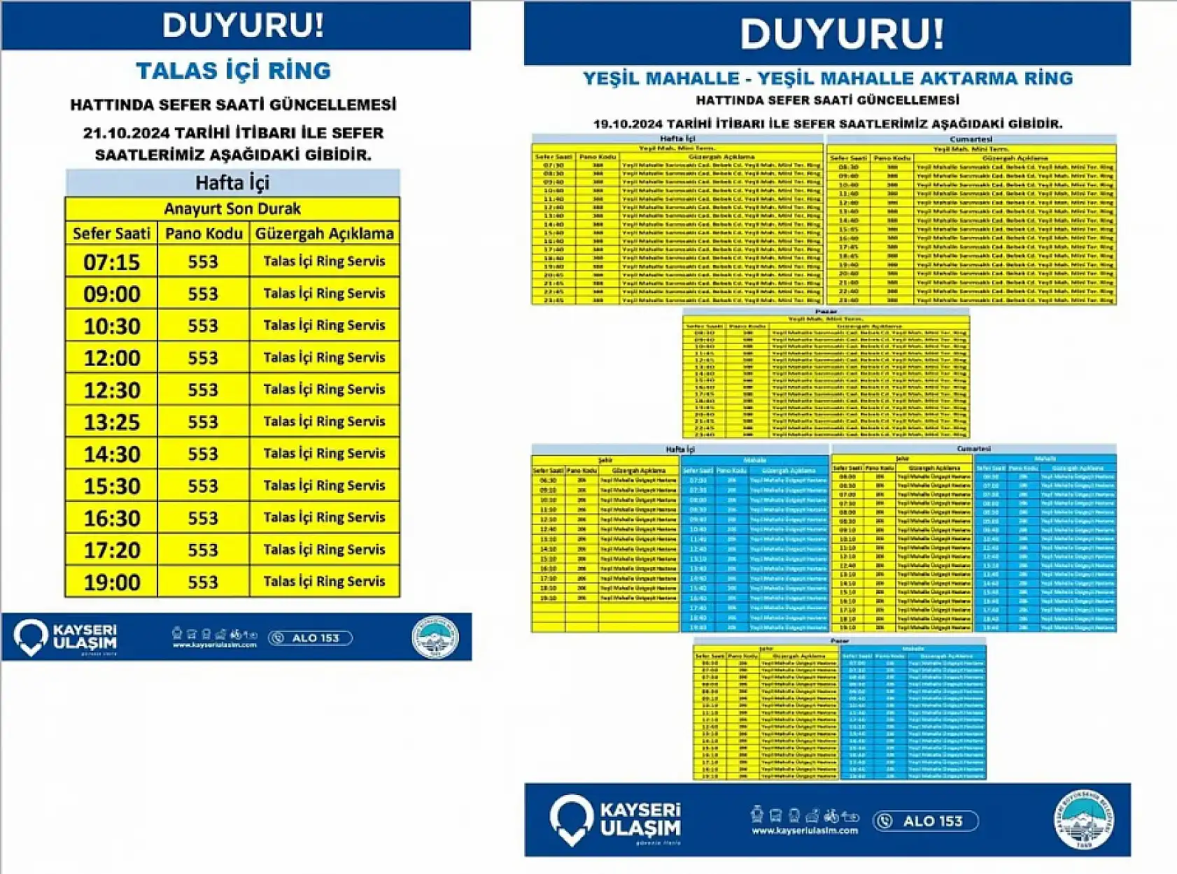 Son dakika: Kayseri'de otobüs güzergâhları değişti!