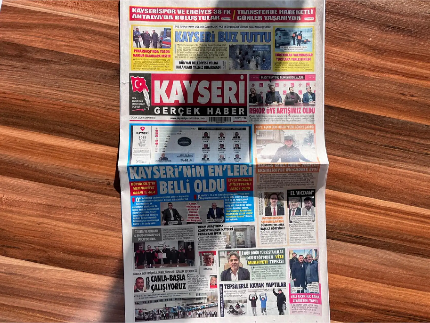 Kayseri gazeteleri yılın ilk cumartesi gününe hangi manşetlerde çıktı?