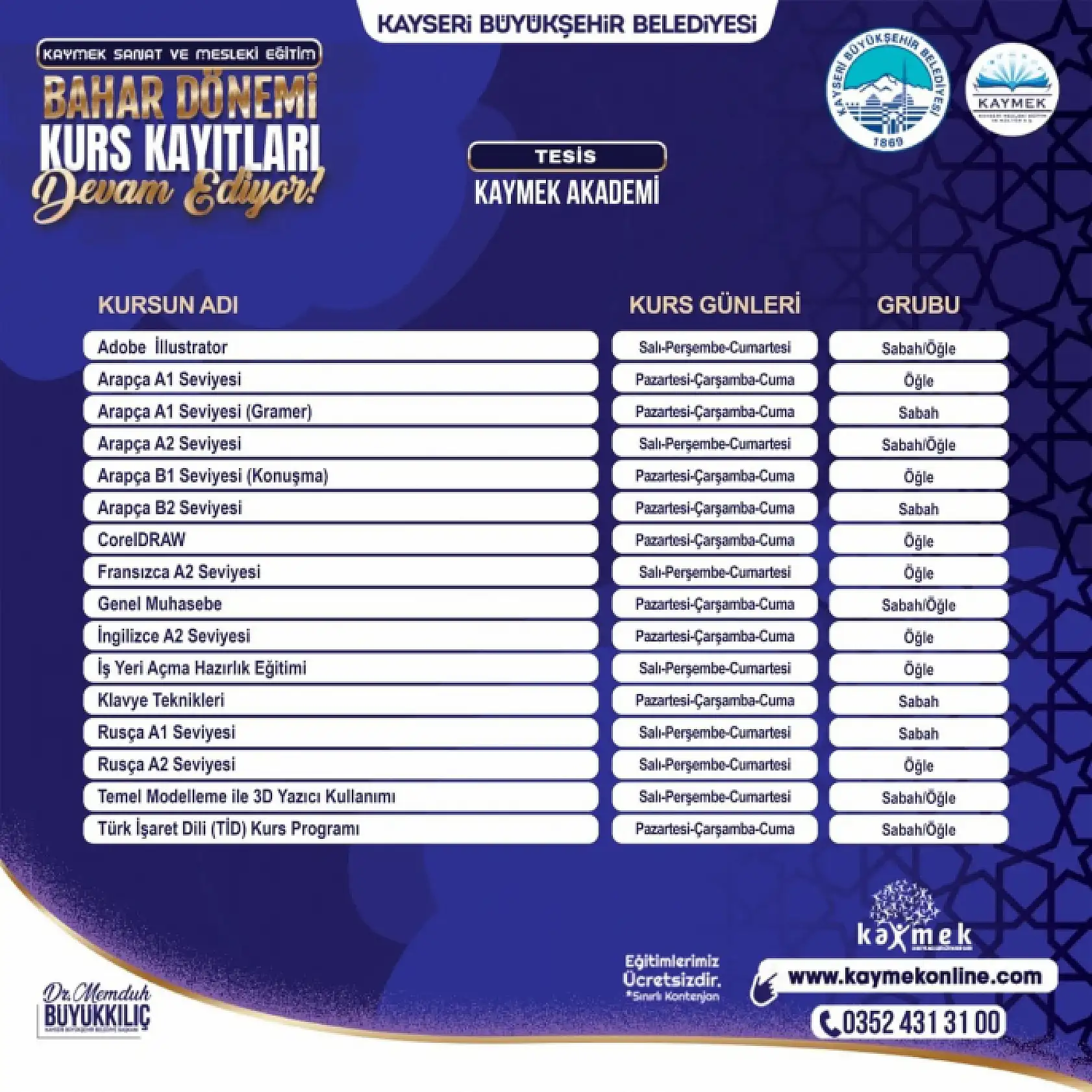 Kayseri'nin 6'ıncı üniversitesinde kayıtlar devam ediyor