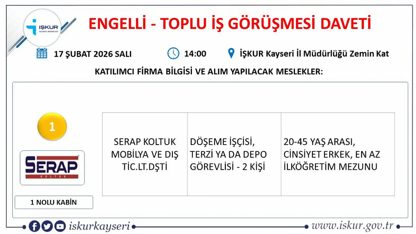 Kayseri'de toplu iş görüşmesi için tarih belli oldu: Kimler katılabilecek?