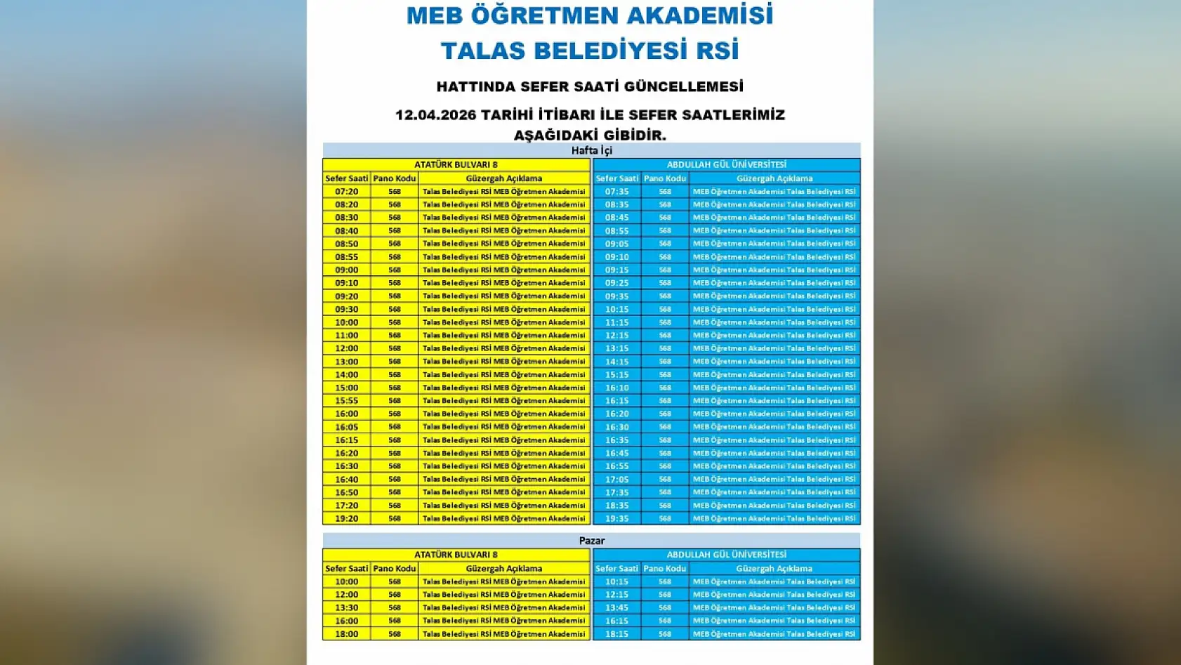 Kayseri Milli Eğitim Akademisi'ne nasıl gidilir? İşte güzergah ve saat bilgileri...