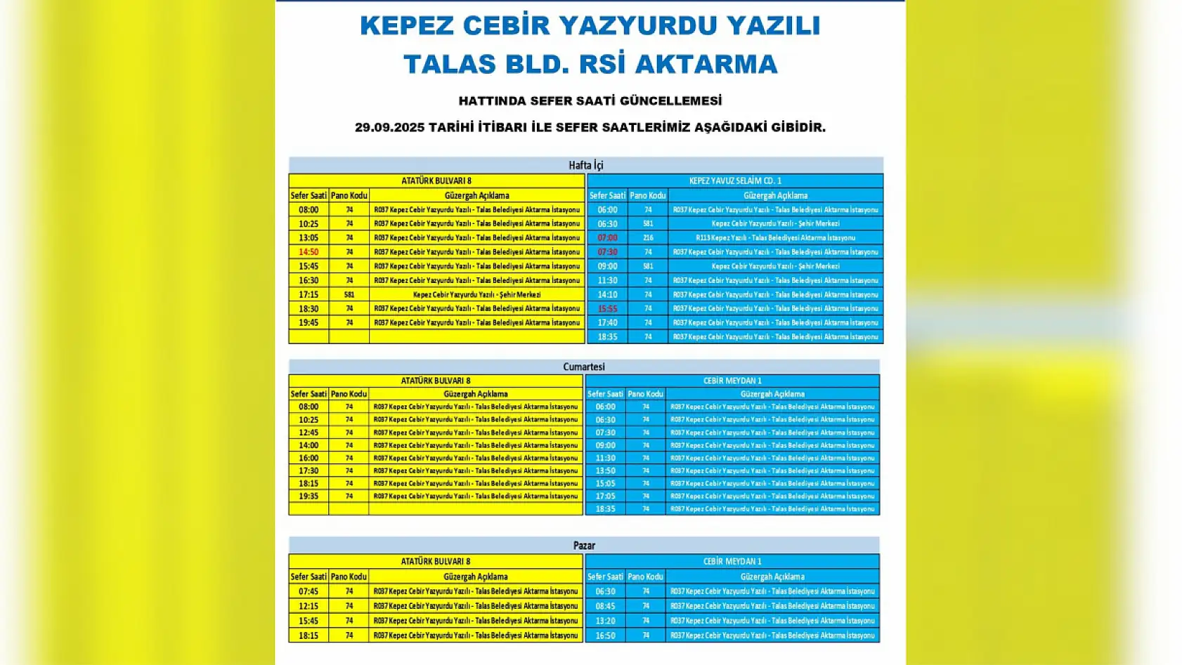 Kayseri'de toplu ulaşım düzenlemesi gerçekleştirildi: Şehir Hastanesi, Başakpınar, Kuruköprü ve Kepez...