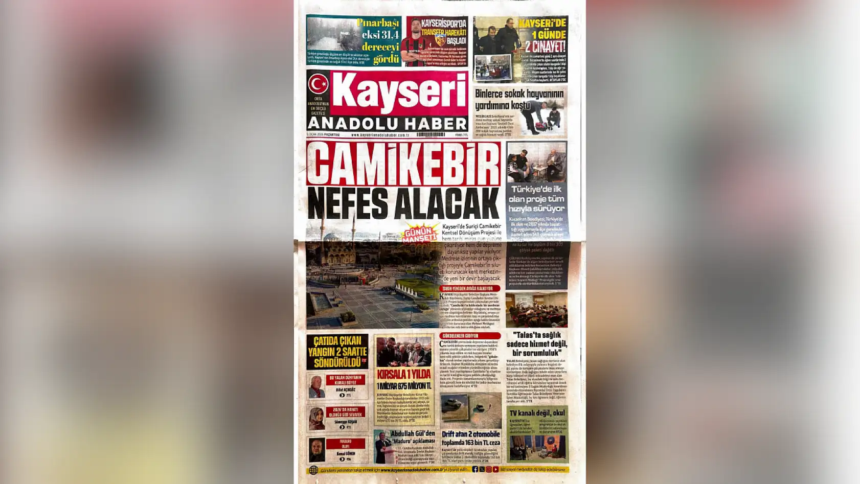 Kayseri yerel gazeteleri 5 Ocak sabahına hangi manşetlerle çıktı?